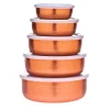 Hammered Copper 5 Piece Storage Bowl Set