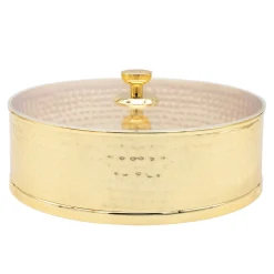 Hammered Gold Stainless Matzah Storage