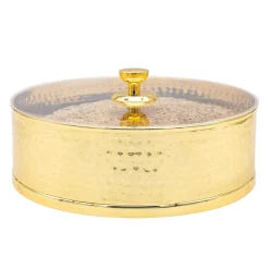 Hammered Gold Stainless Matzah Storage