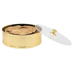 Hammered Gold Stainless Matzah Storage