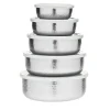 Hammered Stainless 5 Piece Storage Bowl Set