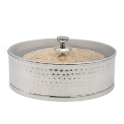 Hammered Stainless Matzah Storage
