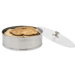 Hammered Stainless Matzah Storage