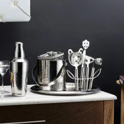 Hammered Stainless Steel 9 Piece Bar Tool Set