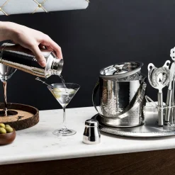 Hammered Stainless Steel 9 Piece Bar Tool Set