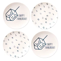 Hanukkah Dreidel Appetizer Plate, Set of 4