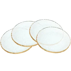 Harper Gold Edge Round Dessert Plates, Set of 4