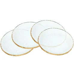Harper Gold Edge Round Dessert Plates, Set of 4
