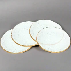 Harper Gold Edge Round Dessert Plates, Set of 4