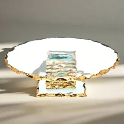 Harper Gold Edge Small Footed Cake Stand