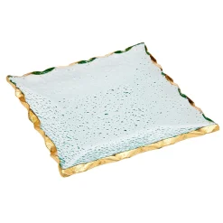 Harper Gold Edge Square Dessert Plates, Set of 4