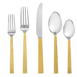Harrington 18/10 Gold 20 Piece Flatware Set, Service For 4