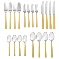 Harrington 18/10 Gold 20 Piece Flatware Set, Service For 4