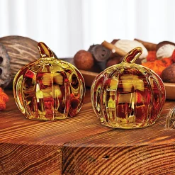 Harvest Amber Pumpkin Salt & Pepper Shaker Set