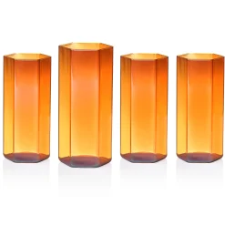 Helix Amber Highball, Set of 4