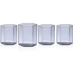 Helix Smoke Double Old Fashion Glass, Set of 4