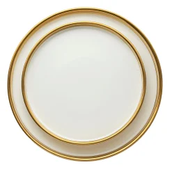 Hillcrest 12 Piece Gold Rim Dinnerware Set, Service For 4