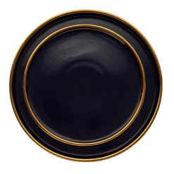 Hillcrest 12 Piece Gold Rim Dinnerware Set, Service For 4