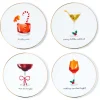 Holiday Cheers Gold Rim Coaster Set