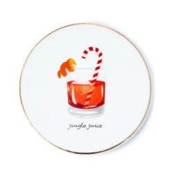 Holiday Cheers Gold Rim Coaster Set