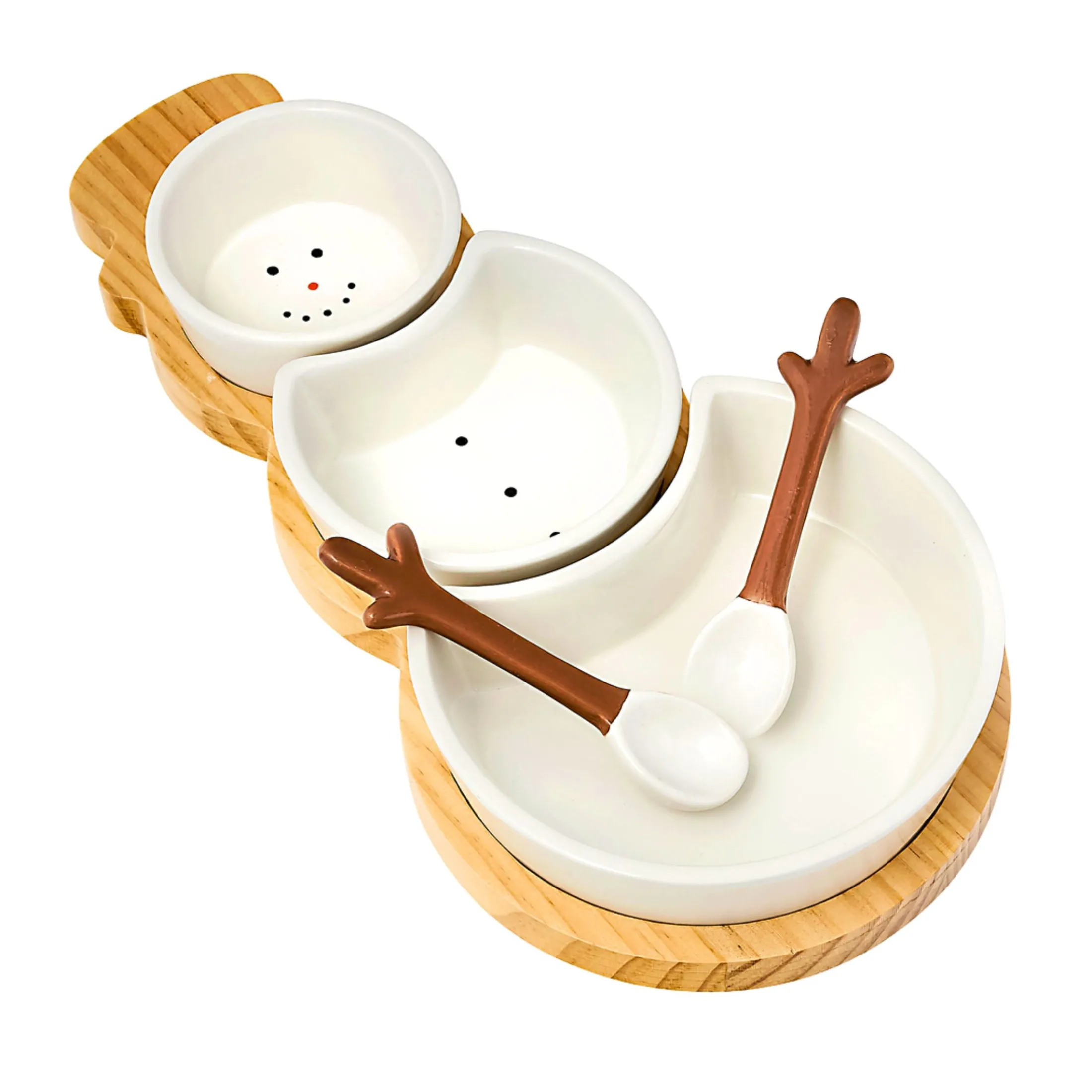 Holiday Snowman Appetizer Server