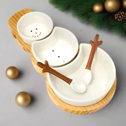 Holiday Snowman Appetizer Server