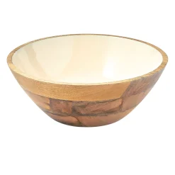 Huck Wood & Enamel Salad Bowl