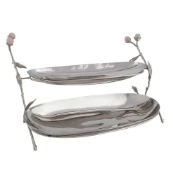 Hyaline Pink Two Tiered Serving Stand