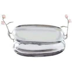 Hyaline Pink Two Tiered Serving Stand