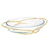Infinity Gold Oval Glass Serving Bowl