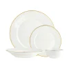 Inventure Gold Rim Porcelain 16 Piece Dinnerware Set, Service For 4