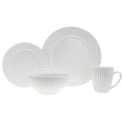 Inventure Porcelain 16 Piece Dinnerware Set, Service For 4