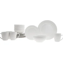 Inventure Porcelain 16 Piece Dinnerware Set, Service For 4