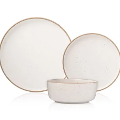 Inwood White Speckled Stoneware 12 Piece Dinnerware Set, Service for 4