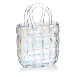 Iridescent Quilted Handbag Vase