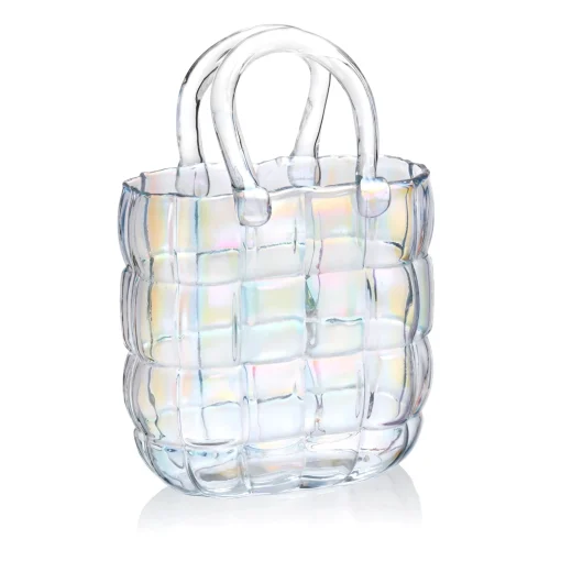 Iridescent Quilted Handbag Vase