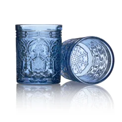 Jax Blue Double Old Fashion, Set of 4