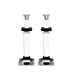 Jeru Black Tapered Candlestick Set