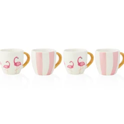 Jill Zarin Flamingo Espresso Mug, Set of 4