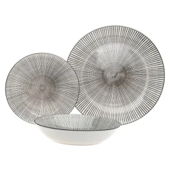 Laura Grey Porcelain 12 Piece Dinnerware Set, Service For 4