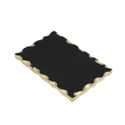 Lavi Black Marble Gold Organic Edge Small Rectangle Board