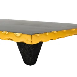 Lavi Black Marble Gold Organic Edge Raised Challah Board