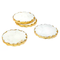 Lavi Marble Gold Organic Edge Coaster Set