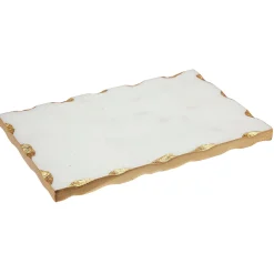 Lavi Marble Gold Organic Edge Small Rectangle Board