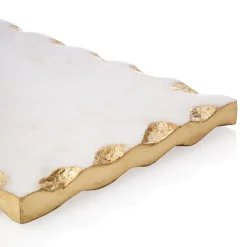 Lavi Marble Gold Organic Edge Small Rectangle Board