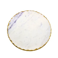 Lavi Marble Gold Organic Edge Lazy Susan
