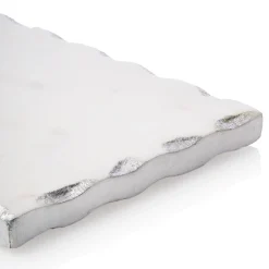 Lavi Marble Silver Organic Edge Small Rectangle Board