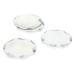 Lavi Marble Silver Organic Edge Coaster Set