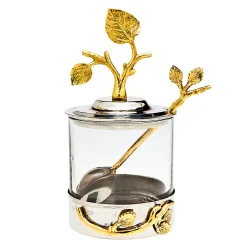 Leaf Jam Jar with Spoon