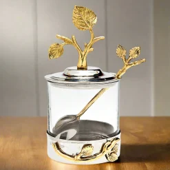 Leaf Jam Jar with Spoon